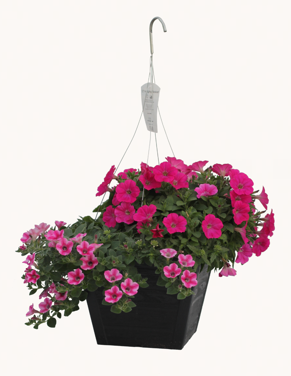 Wood Mixed Hanging Basket (Square Faux Wood Basket 12")